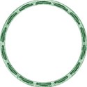 green slotted ribbon circle frame