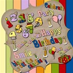 Birthday wordart w/ backgrounds & frames