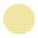 round paper gingham yellow