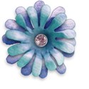 purple and aqua flower