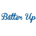 text batter up blue