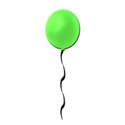 green balloon with string