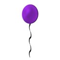 purple balloon with string