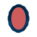 Oval wooden blue