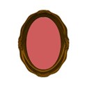 Oval wooden old gold