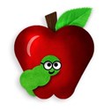 apple with worm