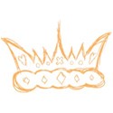 crown orange scribbles queen