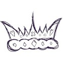 crown purple scribbles queen