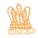 orange scribble crown