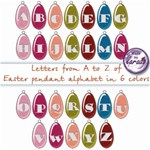 Easter pendant alphabet in 6 colors