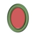 Oval Gold Green