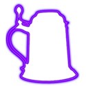 Beer mug purple neon