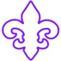 Fleur de lys purple neon