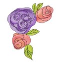 roses stamp colored