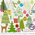 Colored Christmas tree clipart