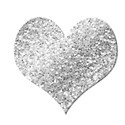 glitter heart silver