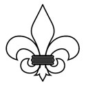 Fleur-de-lis white outlined