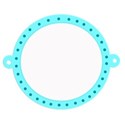 round dotted tag aqua