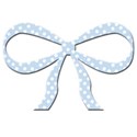 blue polka dot bow